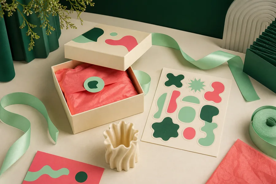 Packaging para regalo y plancha de stickers